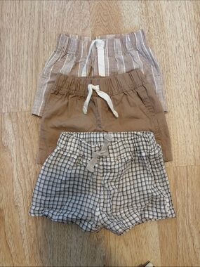 Carter's Neutral Three-Pack Toddler Shorts - Beige, Brown, Cream